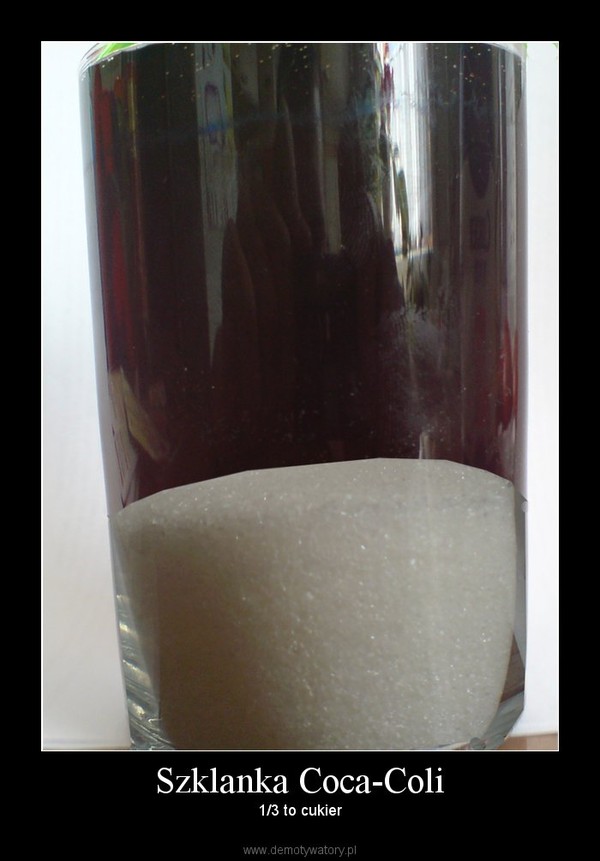 Szklanka Coca-Coli – 1/3 to cukier 