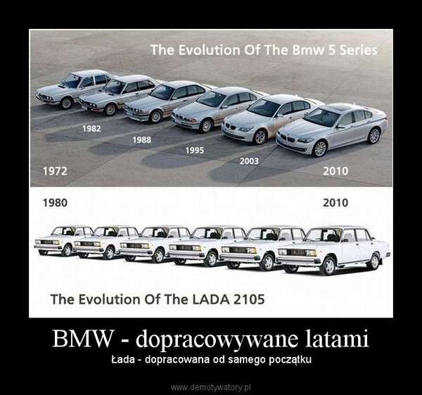 BMW - dopracowywane latami – Łada - dopracowana od samego początku 