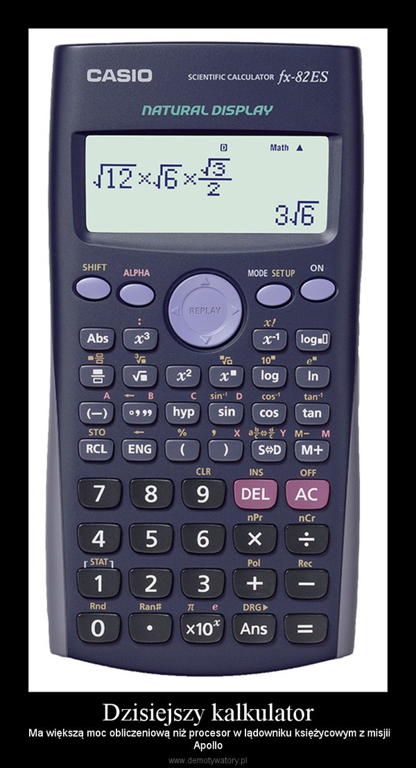 Dzisiejszy kalkulator –  Ma większą moc obliczeniową niż procesor w lądowniku księżycowym z misjiiApollo 