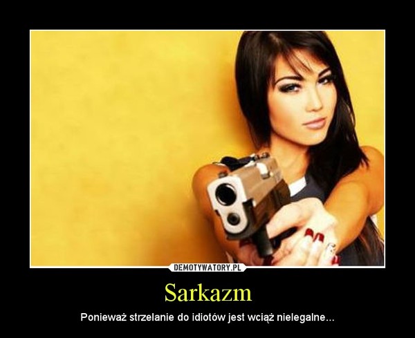 Sarkazm – Ponieważ strzelanie do idiotów jest wciąż nielegalne... 