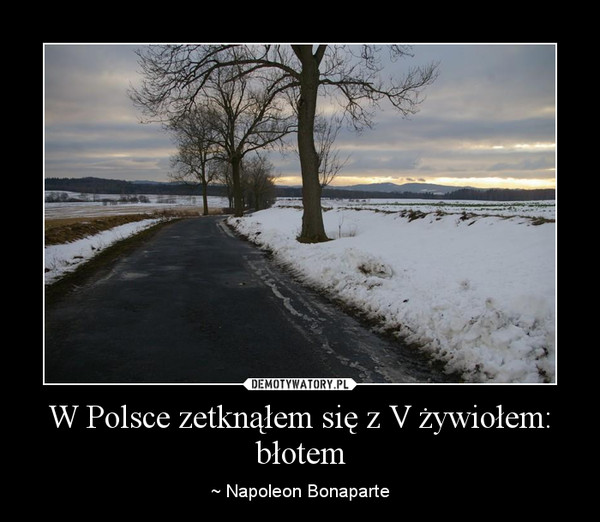 W Polsce zetknąłem się z V żywiołem: błotem – ~ Napoleon Bonaparte 