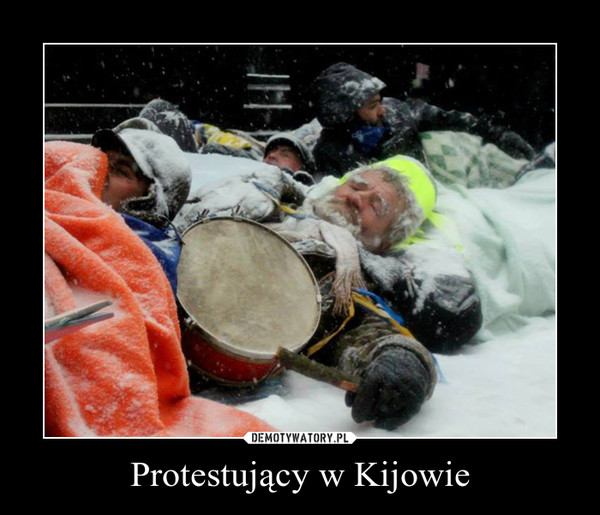 Protestujący w Kijowie –  