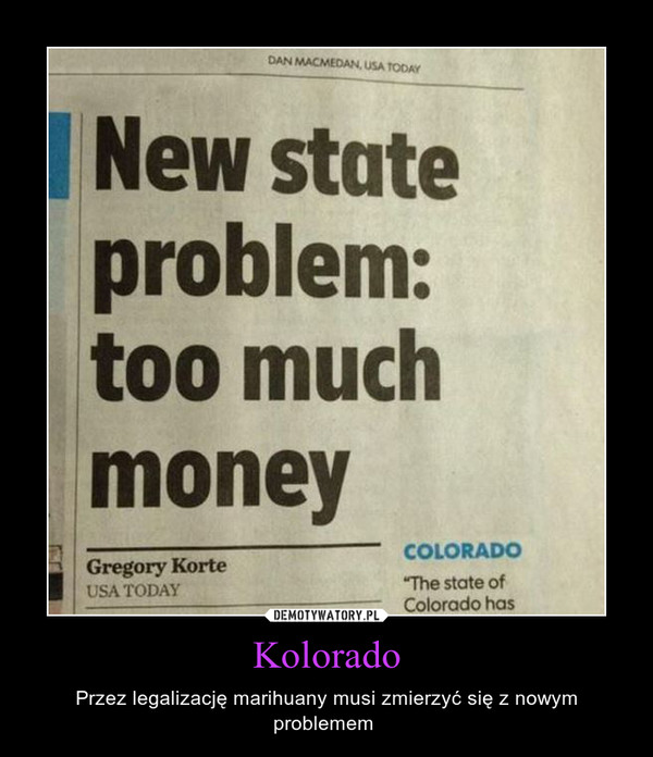 Kolorado – Przez legalizację marihuany musi zmierzyć się z nowym problemem  