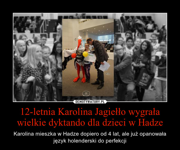 12-letnia Karolina Jagiełło wygrała wielkie dyktando dla dzieci w Hadze