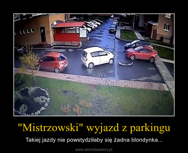 "Mistrzowski" wyjazd z parkingu – Takiej jazdy nie powstydziłaby się żadna blondynka... 