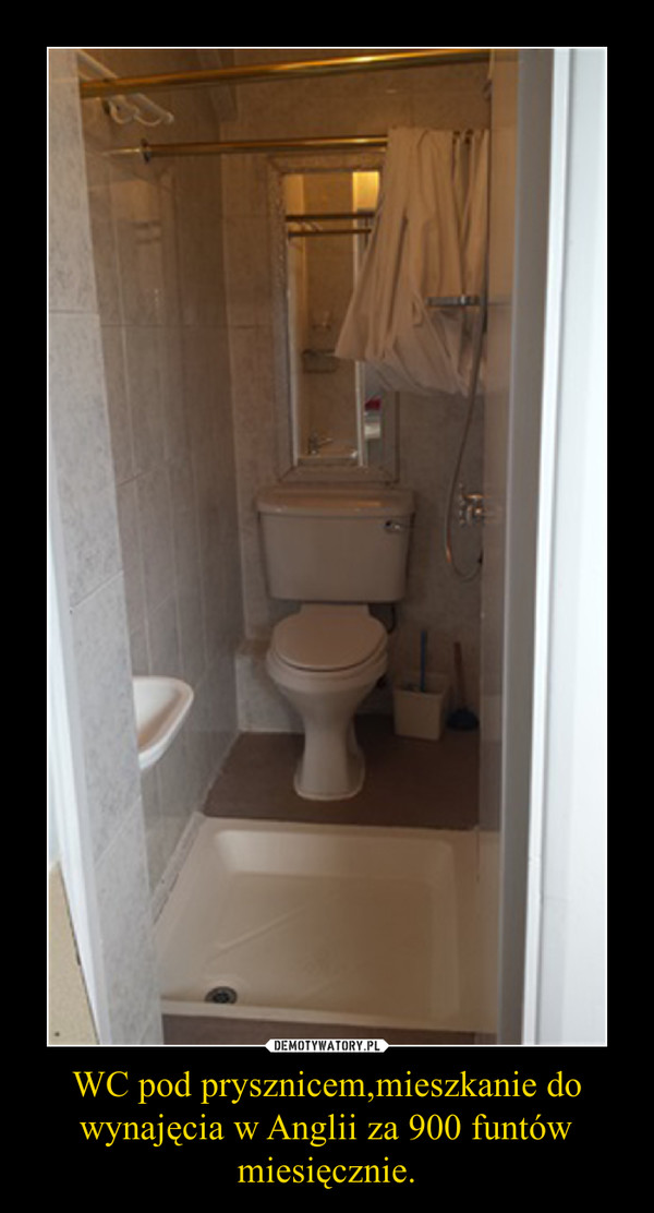 WC pod prysznicem,mieszkanie do wynajęcia w Anglii za 900 funtów miesięcznie.
