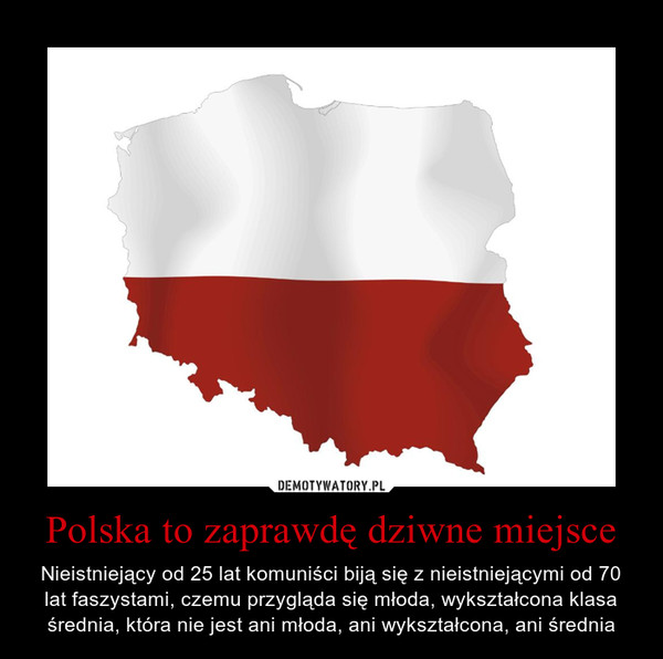 Polska to zaprawdę dziwne miejsce – Nieistniejący od 25 lat komuniści biją się z nieistniejącymi od 70 lat faszystami, czemu przygląda się młoda, wykształcona klasa średnia, która nie jest ani młoda, ani wykształcona, ani średnia 