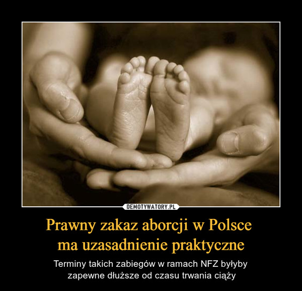 Prawny zakaz aborcji w Polsce 
ma uzasadnienie praktyczne