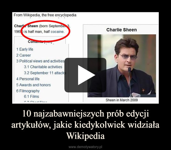 10 najzabawniejszych prób edycji artykułów, jakie kiedykolwiek widziała Wikipedia –  