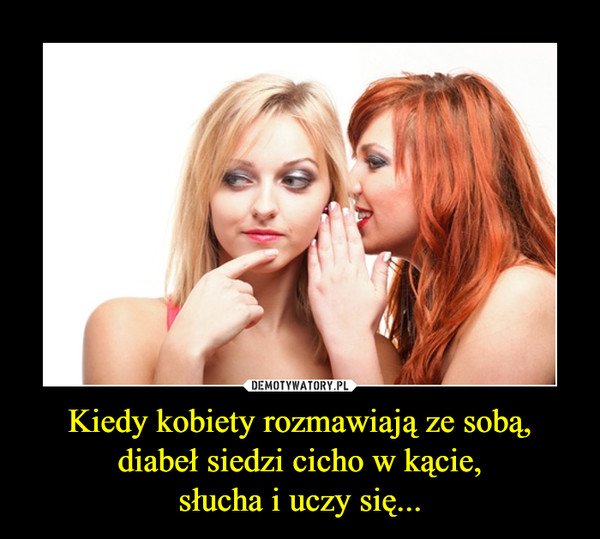 Kiedy kobiety rozmawiają ze sobą, diabeł siedzi cicho w kącie,słucha i uczy się... –  