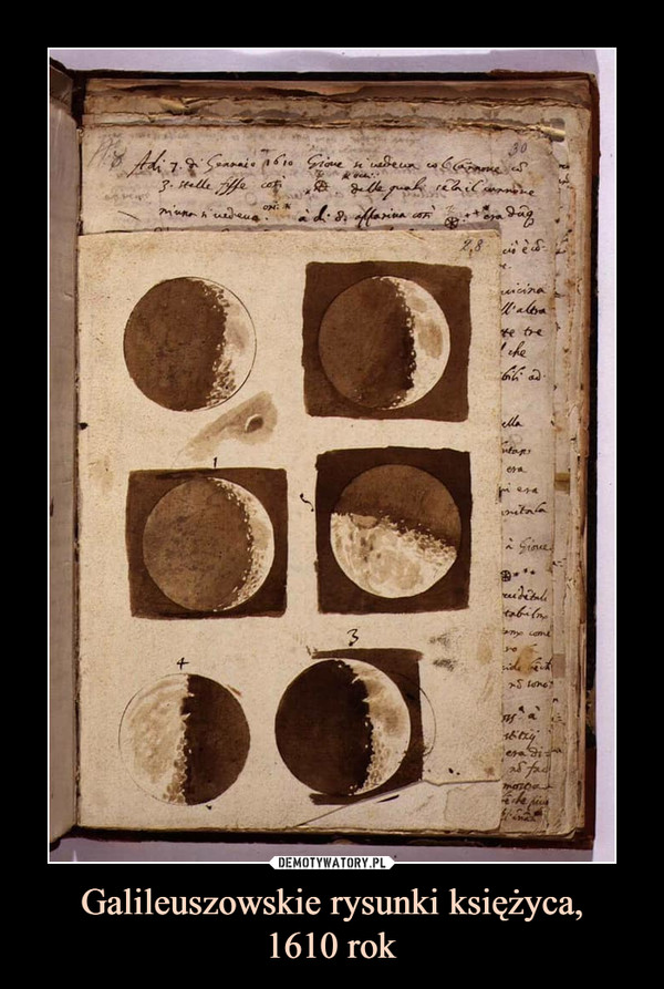 Galileuszowskie rysunki księżyca,1610 rok –  