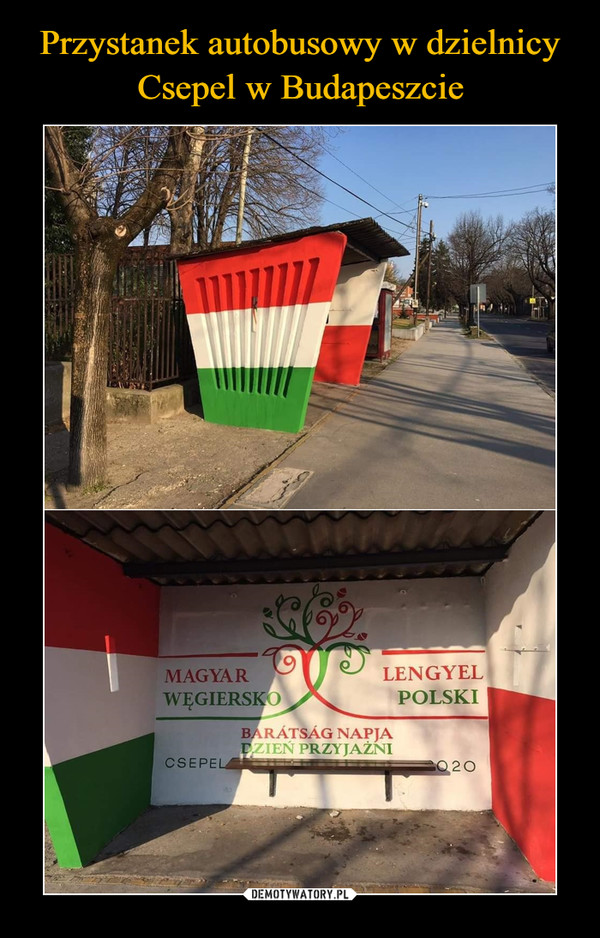 Przystanek autobusowy w dzielnicy Csepel w Budapeszcie