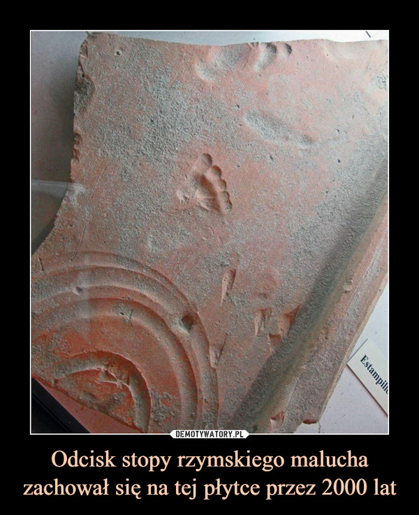 Odcisk stopy rzymskiego malucha zachował się na tej płytce przez 2000 lat