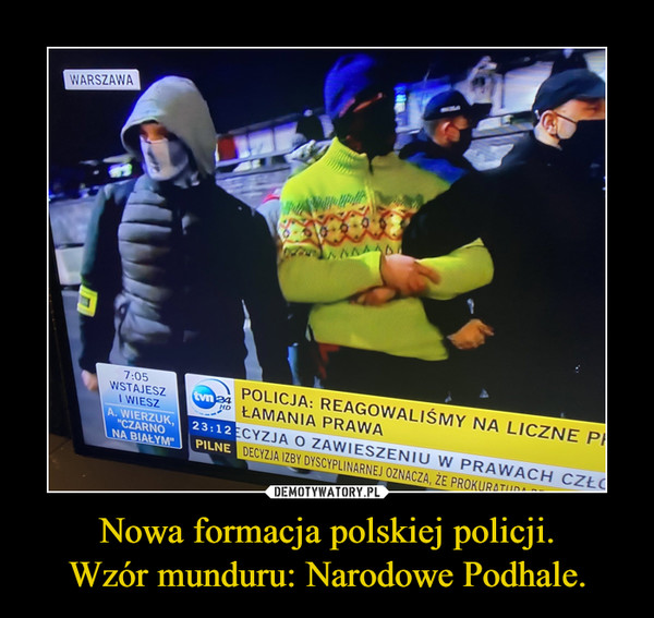 Nowa formacja polskiej policji.
Wzór munduru: Narodowe Podhale.