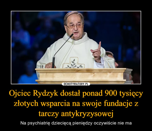 Ojciec Rydzyk dostał ponad 900 tysięcy złotych wsparcia na swoje fundacje z tarczy antykryzysowej