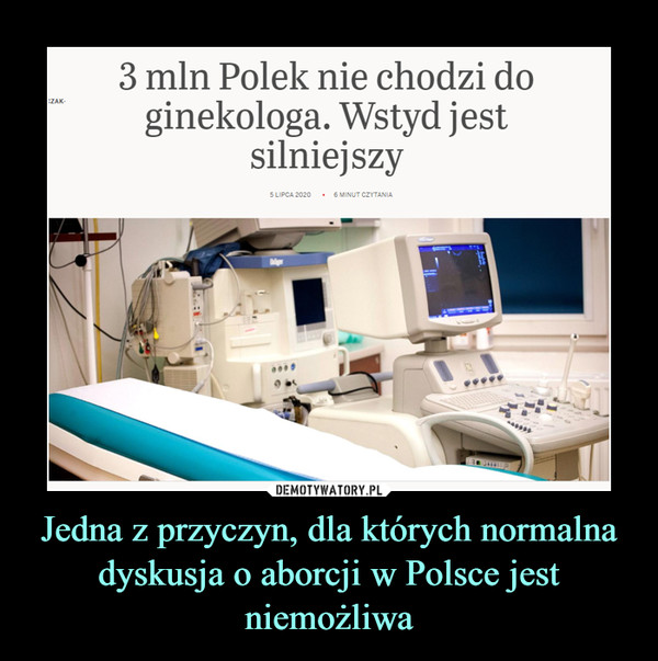 Jedna z przyczyn, dla których normalna dyskusja o aborcji w Polsce jest niemożliwa –  