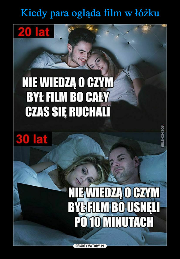 Kiedy para ogląda film w łóżku