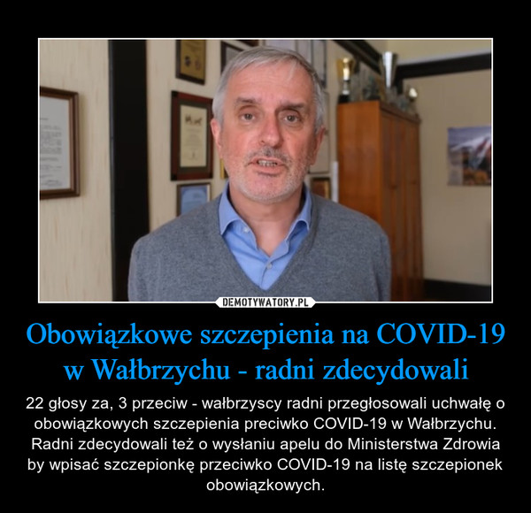 Obowiązkowe szczepienia na COVID-19 w Wałbrzychu - radni zdecydowali