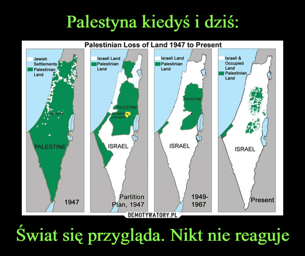 Palestyna kiedyś i dziś: Świat się przygląda. Nikt nie reaguje