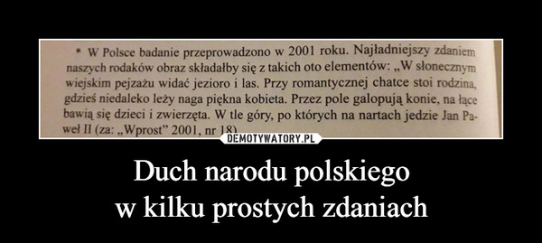 Duch narodu polskiegow kilku prostych zdaniach –  