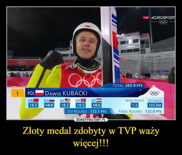 Złoty medal zdobyty w TVP waży więcej!!!