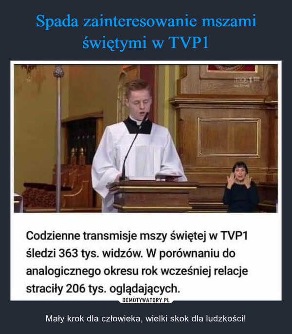 Spada zainteresowanie mszami świętymi w TVP1