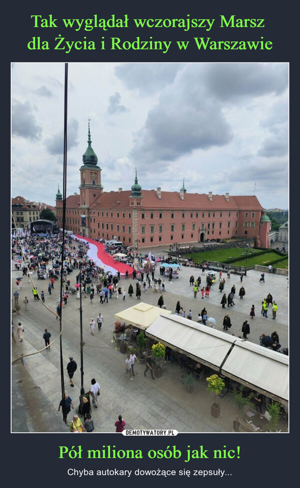 Tak wyglądał wczorajszy Marsz 
dla Życia i Rodziny w Warszawie Pół miliona osób jak nic!