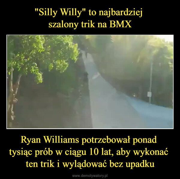 Ryan Williams potrzebował ponad tysiąc prób w ciągu 10 lat, aby wykonać ten trik i wylądować bez upadku –  했다