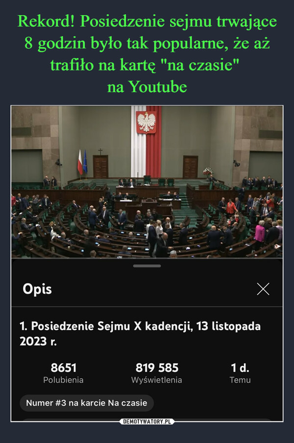  –  HOME8651PolubieniaOpis1. Posiedzenie Sejmu X kadencji, 13 listopada2023 r.819 585WyświetleniaNumer #3 na karcie Na czasiex1 d.Temu