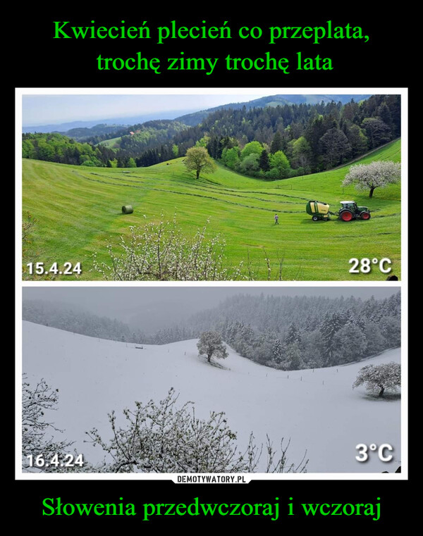 Słowenia przedwczoraj i wczoraj –  15.4.2428°C16.4.243°C